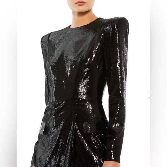 NEW with tag - black sequin mini MacDuggal cocktail dress size US 2 - Picture 3 of 9